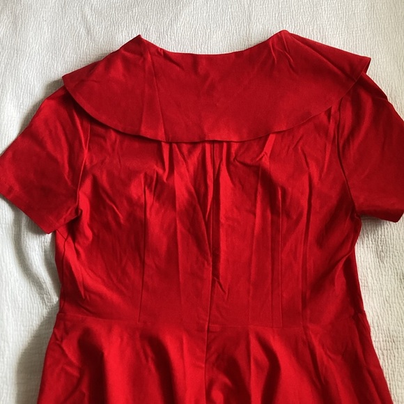 Red Button-Up Dress - Picture 2 of 4